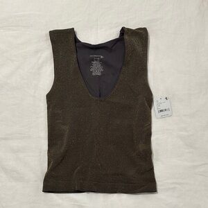 Free People Glittering Brown Tank Top
